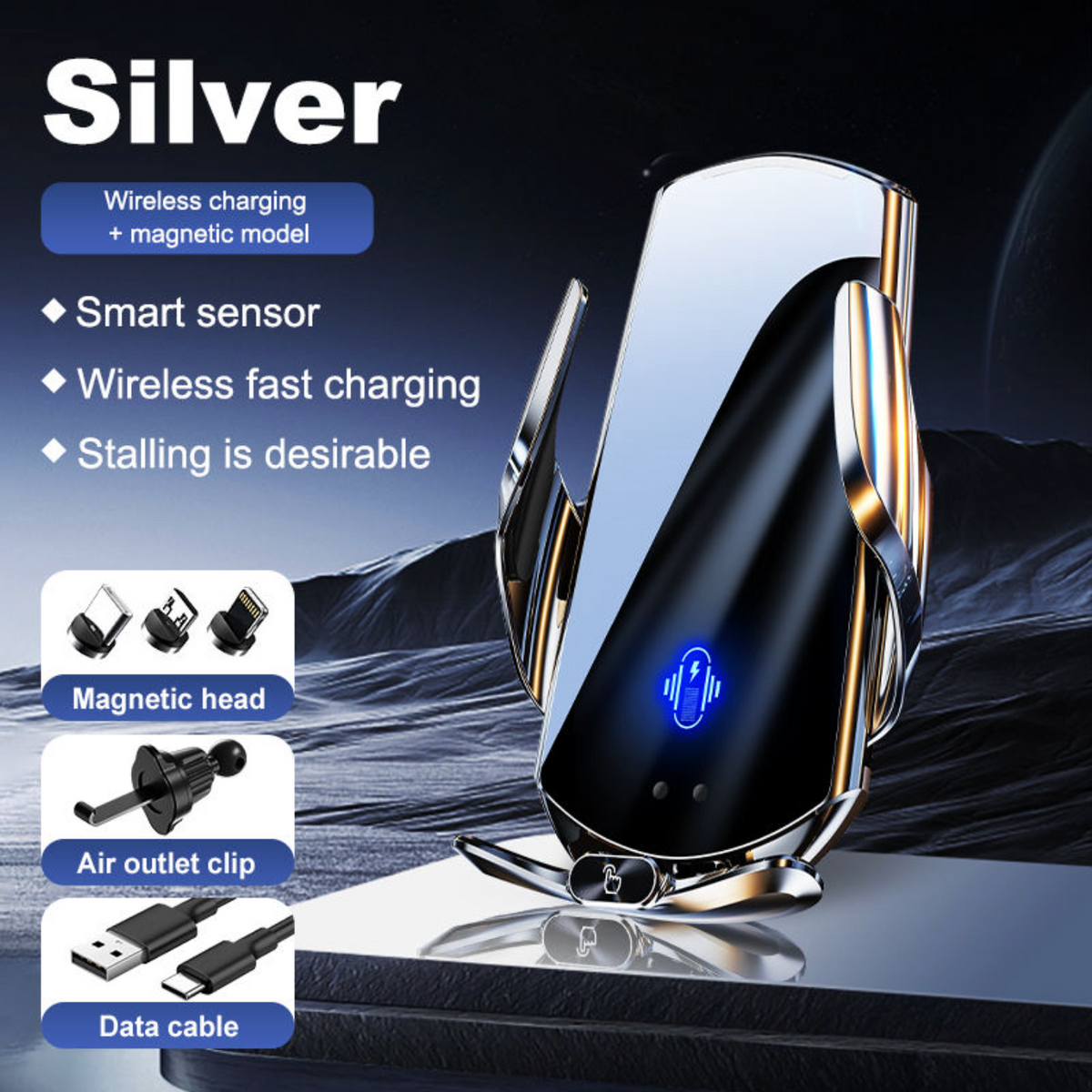 15W Fast Wireless Car Charger & Phone Holder Charge Your Phone While You Drive