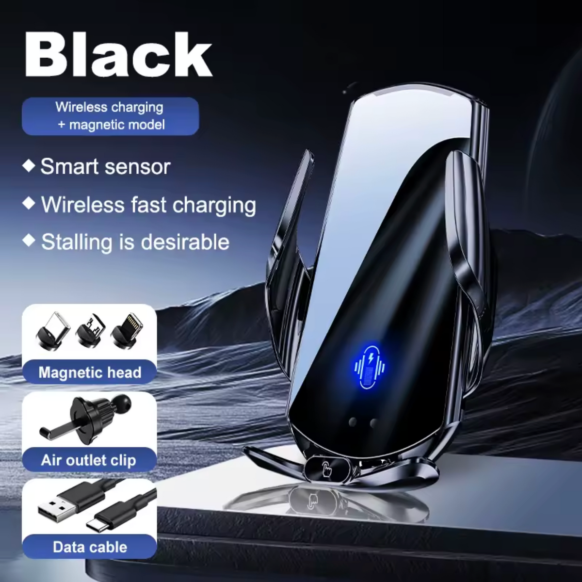 15W Fast Wireless Car Charger & Phone Holder Charge Your Phone While You Drive
